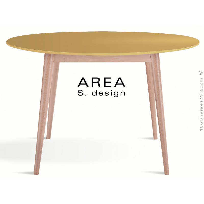 Table ronde en bois de hêtre