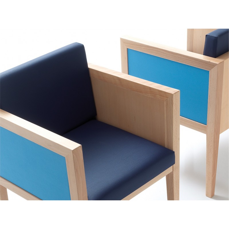 Fauteuil pour salle d'attente VIP structure bois assise et Fauteuil pour salle d'attente VIP structure bois assise et