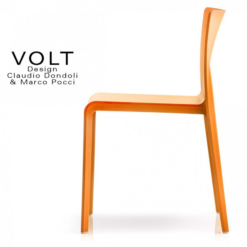 chaise plastique pour terrasse et restaurant volt structure plastique empilable couleur orange - Chaise Couleur chaise plastique pour terrasse et restaurant volt structure plastique empilable couleur orange - Chaise Couleur