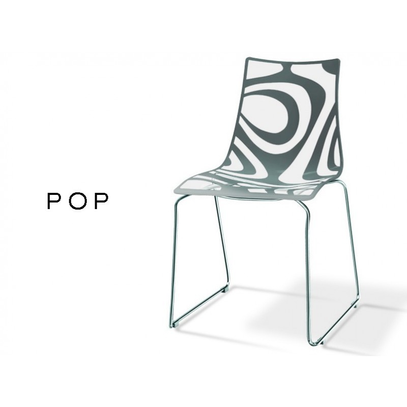 pop chaise dco en technopolymre pied luge motif couleur anthracite lot de 6 chaises - Chaise Plastique Transparent pop chaise dco en technopolymre pied luge motif couleur anthracite lot de 6 chaises - Chaise Plastique Transparent