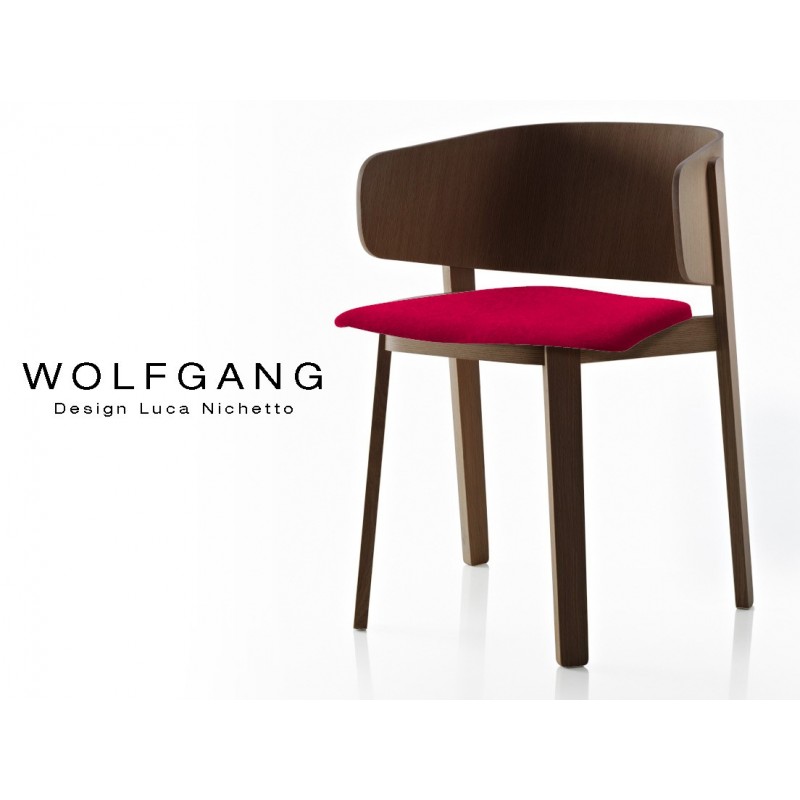 fauteuil design bois vernis tabac, assise capitonnée couleur rouge ~ Vernis Bois Rouge fauteuil design bois vernis tabac, assise capitonnée couleur rouge ~ Vernis Bois Rouge