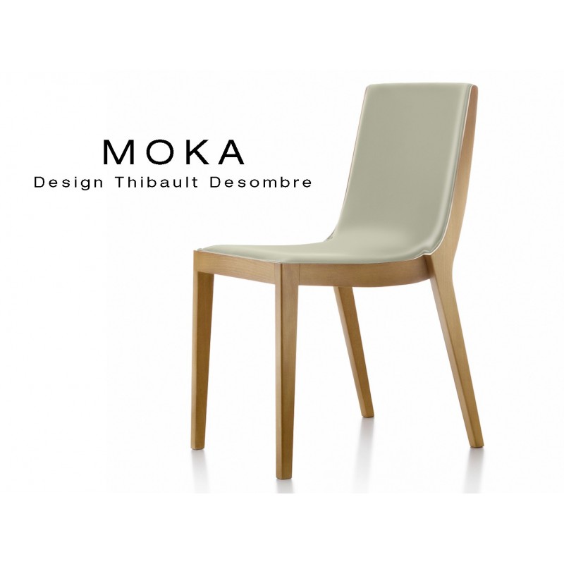 chaise design bois moka assise et dossier garnis chaise design bois moka assise et dossier garnis
