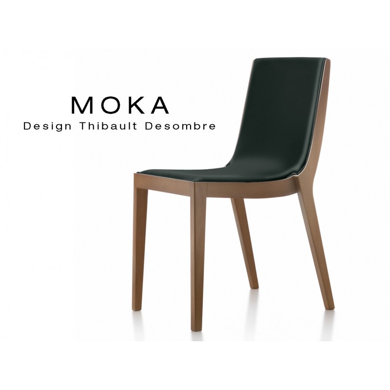 Chaise design bois MOKA assise et dossier garnis Chaise design bois MOKA assise et dossier garnis