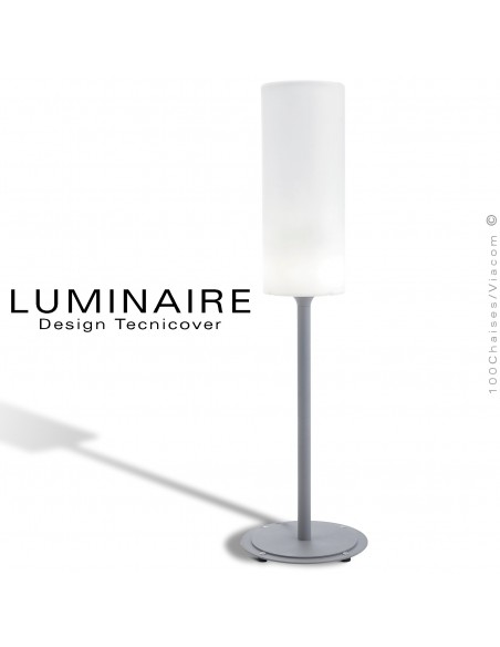 Lampadaire / lampe de sol / lampe sur pied EOS-383, structure aluminium peint, diffuseur lumineux résine blanche.