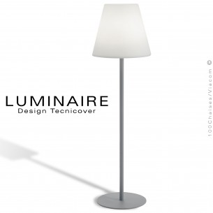 Lampadaire / lampe de sol / lampe sur pied EOS-379, structure aluminium peint, diffuseur lumineux résine blanche.