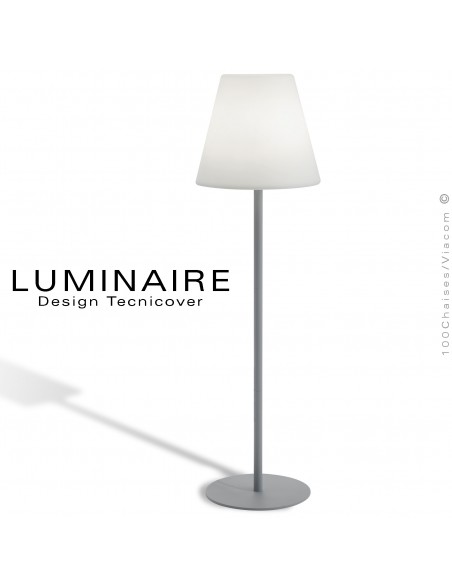 Lampadaire / lampe de sol / lampe sur pied EOS-379, structure aluminium peint, diffuseur lumineux résine blanche.