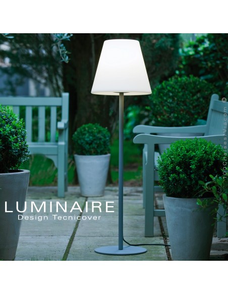 Lampadaire / lampe de sol / lampe sur pied EOS-379, structure aluminium peint, diffuseur lumineux résine blanche.