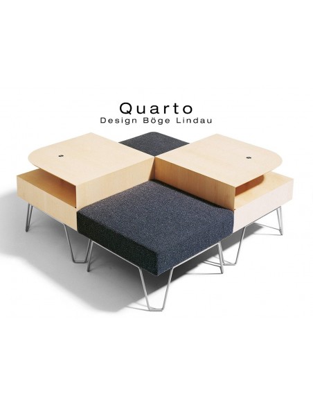 QVARTO corner table basse design modulable pour salle d'attente ou salon cosy.