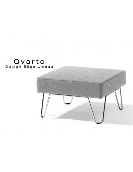 QVARTO canapé tabouret modulable pour salle d'attente, couleur gris.