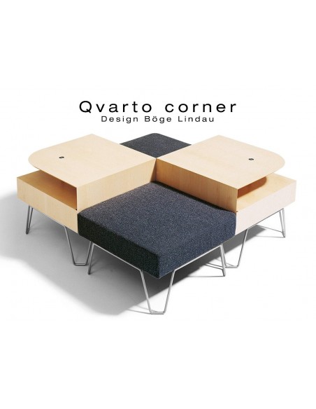 QVARTO canapé tabouret modulable avec table Qvarto corner.