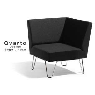 QVARTO canapé d'angle modulable habillage tissu CAMIRA gamme Xtrème couleur Andaman (noir).