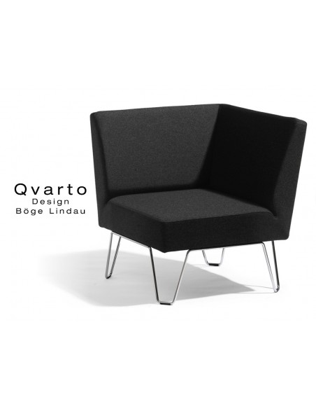QVARTO canapé d'angle modulable habillage tissu CAMIRA gamme Xtrème couleur Andaman (noir).