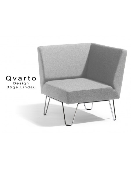 QVARTO canapé d'angle modulable habillage tissu CAMIRA gamme Xtrème couleur Slip (gris).