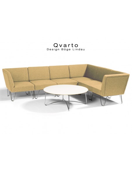 QVARTO canapé d'angle 6 modules, modulables habillage gamme CAMIRA - tissu Xtrème, couleur manado. 