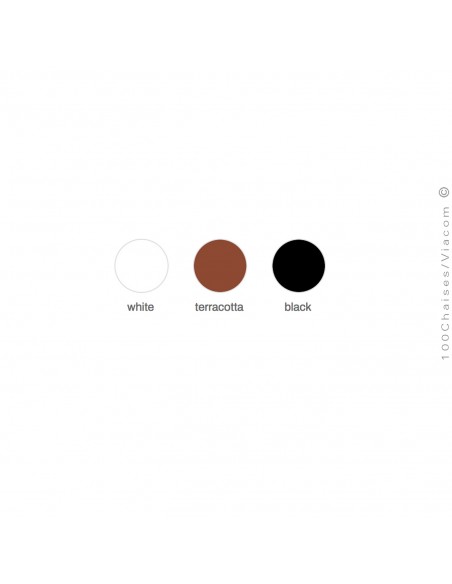 Palette peinture finition piétement chaise CHIPS, pour CHR, hôtellerie, couleurs terracotta ou noir au choix.