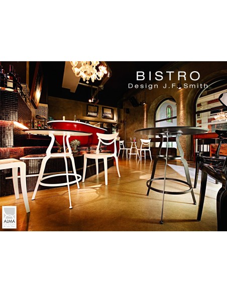 Lot de 2 tables BISTRO ronde au design rétro.