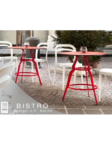 Lot de 2 tables BISTRO ronde au design rétro.