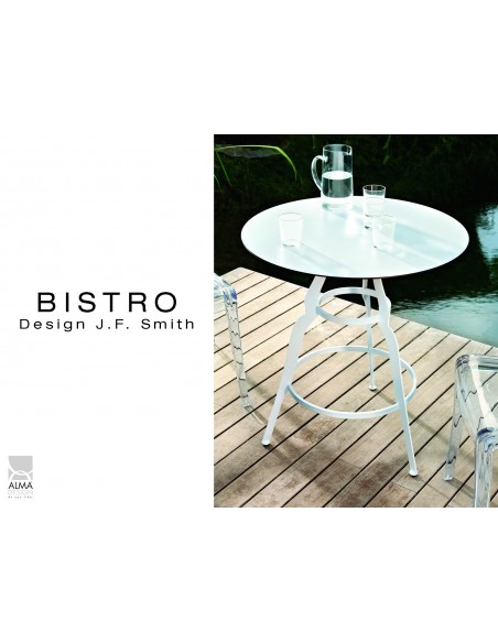 Lot de 2 tables BISTRO ronde au design rétro.