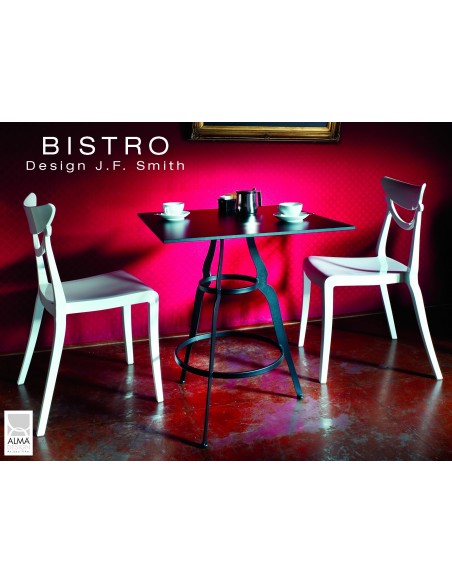 Lot de 2 tables "BISTRO" carré au design rétro.