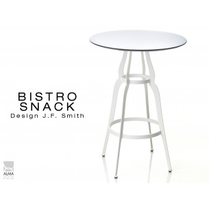 Lot de 2 mange-debouts "BISTRO" ronde au design rétro blanche.