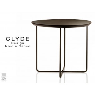 CLYDE petite table d'appoint structure peinture noir, plateau noir.