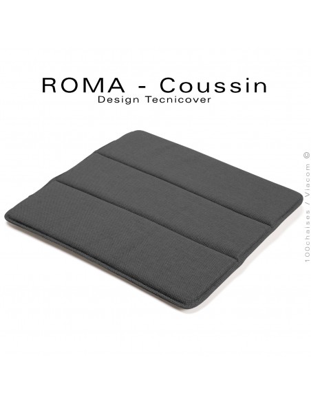 Option coussin d'assise pour le repose pieds ROMA, couleur anthracite dans la gamme BUSINESS, tissu déperlant.