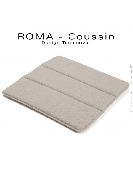 Option coussin d'assise pour le repose pieds ROMA, couleur écru dans la gamme BUSINESS, tissu déperlant.