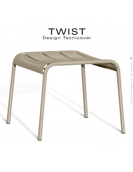 Repose pieds pour fauteuil lounge d'extérieur TWIST, structure acier galvanisé peint beige.