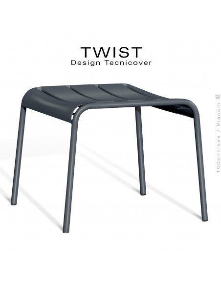 Repose pieds pour fauteuil lounge d'extérieur TWIST, structure acier galvanisé peint anthracite.