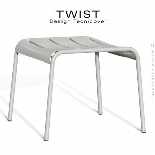 Repose pieds pour fauteuil lounge d'extérieur TWIST, structure acier galvanisé peint blanc perle.