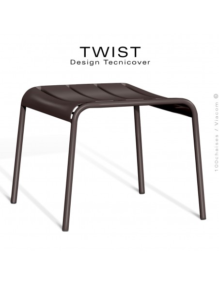 Repose pieds pour fauteuil lounge d'extérieur TWIST, structure acier galvanisé peint bronze.