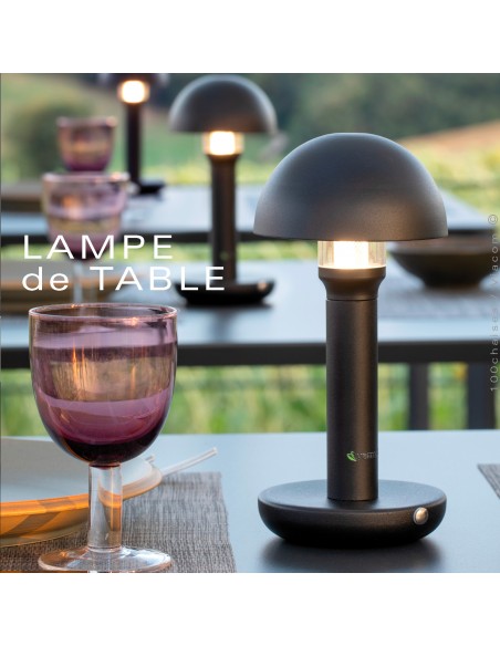 Lampe LED de table pour extérieur BOL, rechargeable à batterie via un câble USB-C.‎