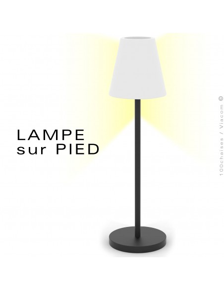 Lampe de sol / lampe sur pied, LAMPADAIRE , structure aluminium peint, diffuseur lumineux résine blanche.
