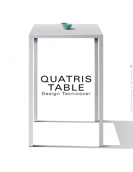 Mange debout QUATRIS, structure acier galvanisé peint blanc, piétement niveau automatique, 60x60 ou 70x70 cm.