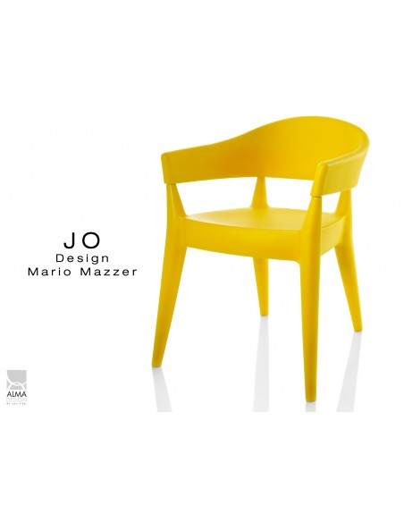 JO fauteuil en polypropylène - lot de 2 fauteuils jaune.