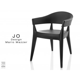 JO fauteuil en polypropylène - lot de 2 fauteuils noir.