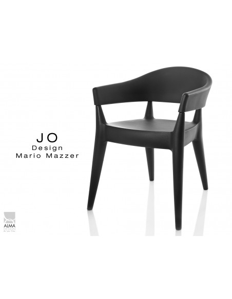 JO fauteuil en polypropylène - lot de 2 fauteuils noir.