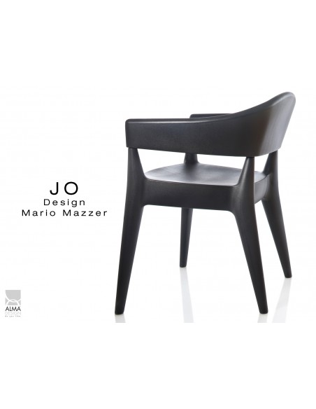 JO fauteuil en polypropylène - lot de 2 fauteuils noir.