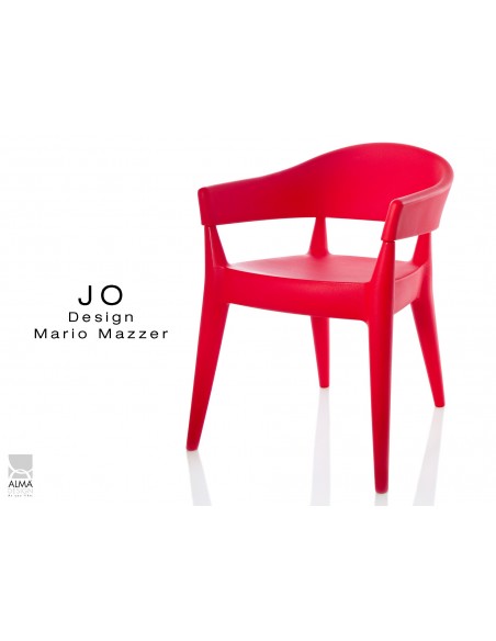 JO fauteuil en polypropylène - lot de 2 fauteuils rouge.