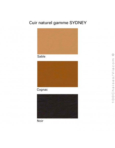 Palette couleur cuir naturel gamme Sydney du fabricant CAMO.