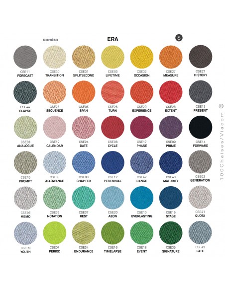 Gamme tissu tissé ERA, 100% polyester, pour l'habillage du fauteuil domestique ou d'attente ARCA MINI.