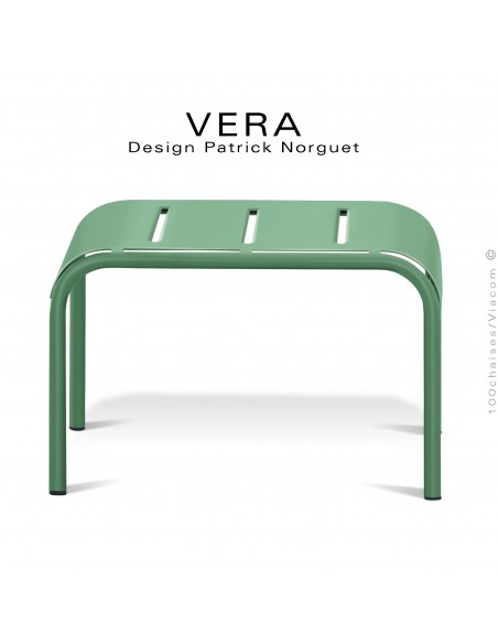 Repose-pieds ou tabouret pour fauteuil lounge VERA, structure acier galvanisé peint vert pistache pour extérieur.