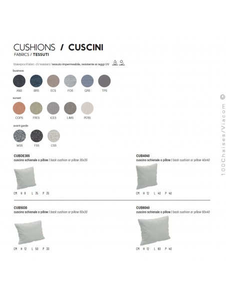 Le coussin supplémentaire est une option. Le tissu peut être uni ou fleuri, au choix.