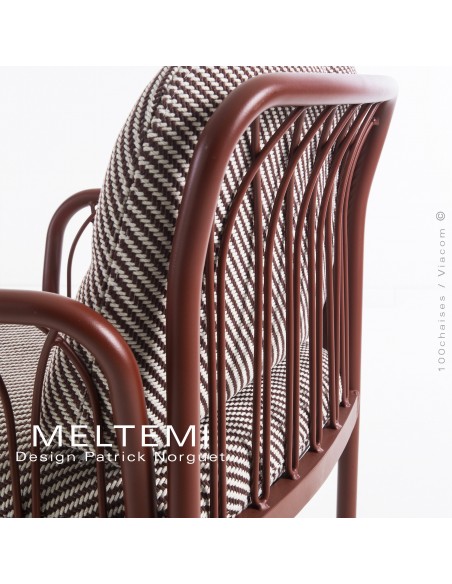 Dossier fauteuil MELTEMI, structure aluminium peint rouge.