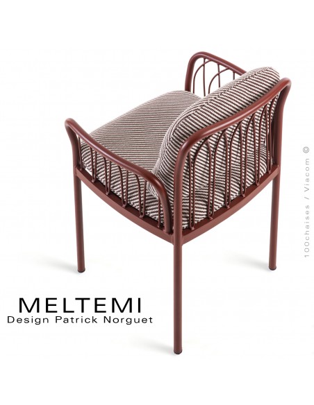 Dossier fauteuil Meltemi – Design élégant en aluminium peint rouge | Coussin imperméable | Mobilier extérieur résistant.