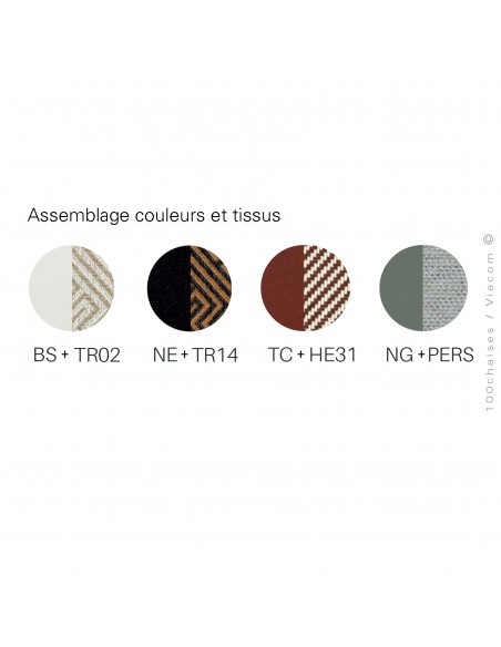Assemblage ou association tissu et peinture canapé modulable lounge MELTEMI, design Patrick Norguet