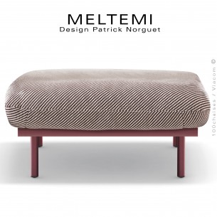 Pouf ou module banquette MELTEMI, structure acier galvanisé peint, assise confort coussin, habillage tissu.