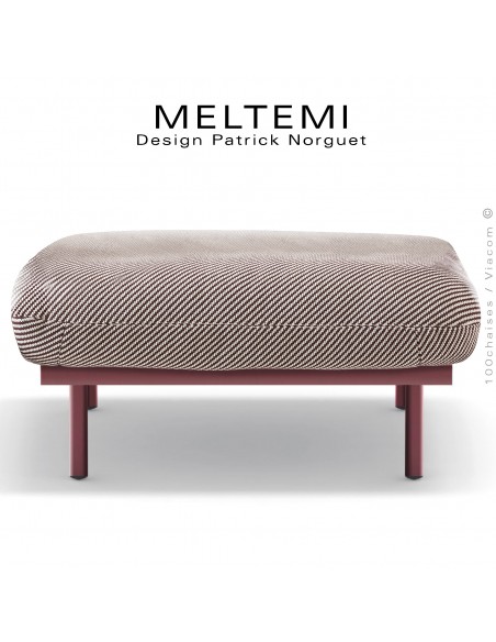 Pouf ou module banquette MELTEMI, structure acier galvanisé peint, assise confort coussin, habillage tissu.