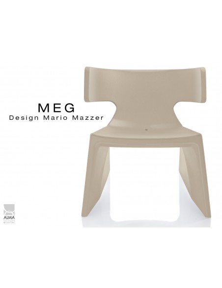 MEG fauteuil design en polyéthylène - lot de 3 fauteuils, sable.