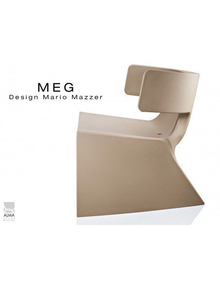 MEG fauteuil design en polyéthylène - lot de 3 fauteuils, sable.